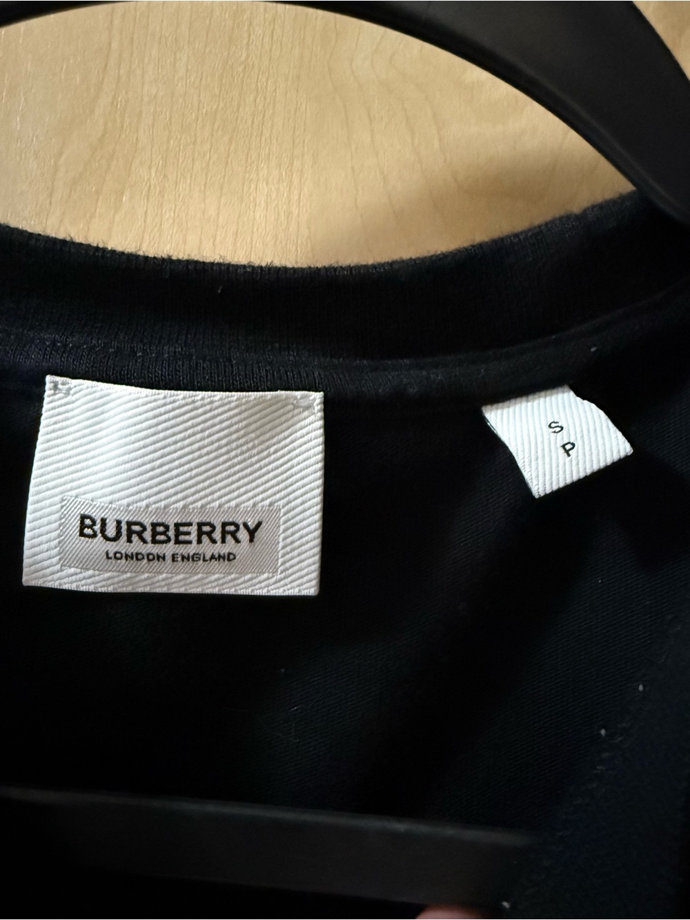 Burberry Black Short-Sleeve Logo T-Shirt with Vintage Check Inset - Picture 4 of 5